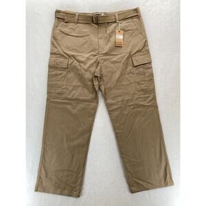 Bon Bel Cargo Pants Mens 44x32 Khaki Belted Baggy Loose Straight Hip Hop‎ Y2K